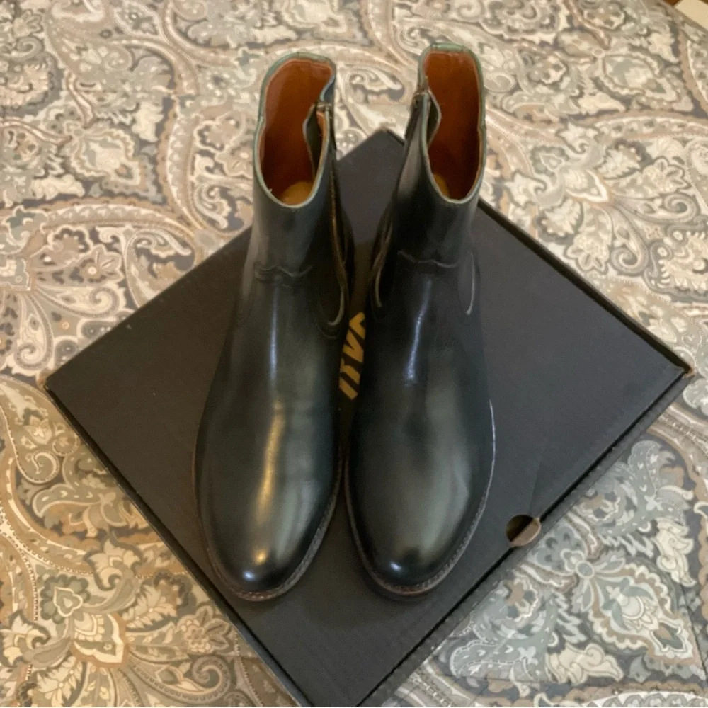 New Frye Sawyer Inside Zip 80304 Vintage Black Boots Mens Sz 8.5 M